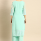 Women Blue Embroidered Kurta Set
