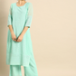 Women Blue Embroidered Kurta Set