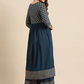 Women Blue Ethnic Motifs Printed Kurta Set