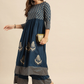 Women Blue Ethnic Motifs Printed Kurta Set