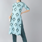 Women Blue Motifs Printed Kurta Set