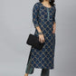Women Blue Floral Printed Kurta Set