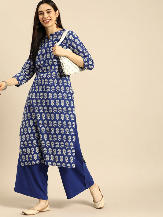 Women Floral Printed Cotton Kurta