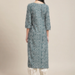 Women Blue Geometric Printed Kurta
