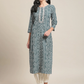 Women Blue Geometric Printed Kurta