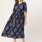 Women Blue Pure Cotton Printed Dress