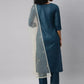 Women Blue Silk Blend Kurta set