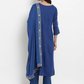 Women Blue Solid Kurta Set