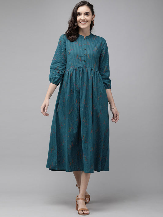 Women Blue Striped Dress