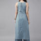 Women Blue & Gold-Toned Kurta Set