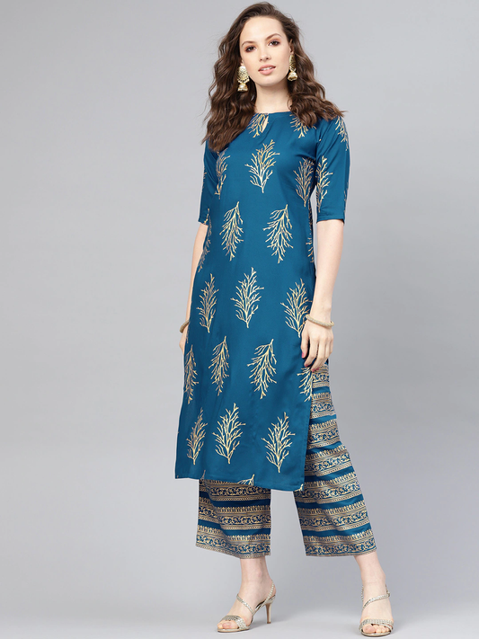 Women Block Printed Kurta Set