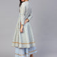 Women Blue & Golden Printed Kurta Set