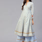 Women Blue & Golden Printed Kurta Set