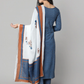 Women Blue & Orange Ethnic Kurta Set