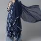 Women Blue & White Printed Kurta Set