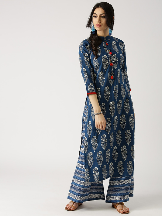 Women Printed Straight Kurta with Palazzos