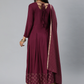 Women Solid Kurta with Palazzos & Dupatta