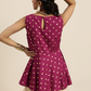 Women Burgundy & Golden Top