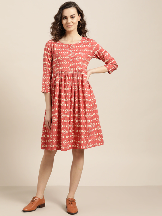 Women Printed A-Line Dress