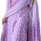 Women Cotton Blend Purple White Kurta set