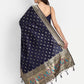 Women Cotton Silk Blue Kurta set with Dupatta