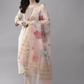 Women Cream-Coloured Liva Thread Work Kurta Set