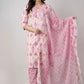 Women Fashion Floral Print Kurta Salwar & Dupatta Set