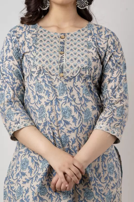 Women Fashion Floral Print Kurta Salwar & Dupatta Set