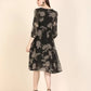 Women Fit and Flare Black Dress