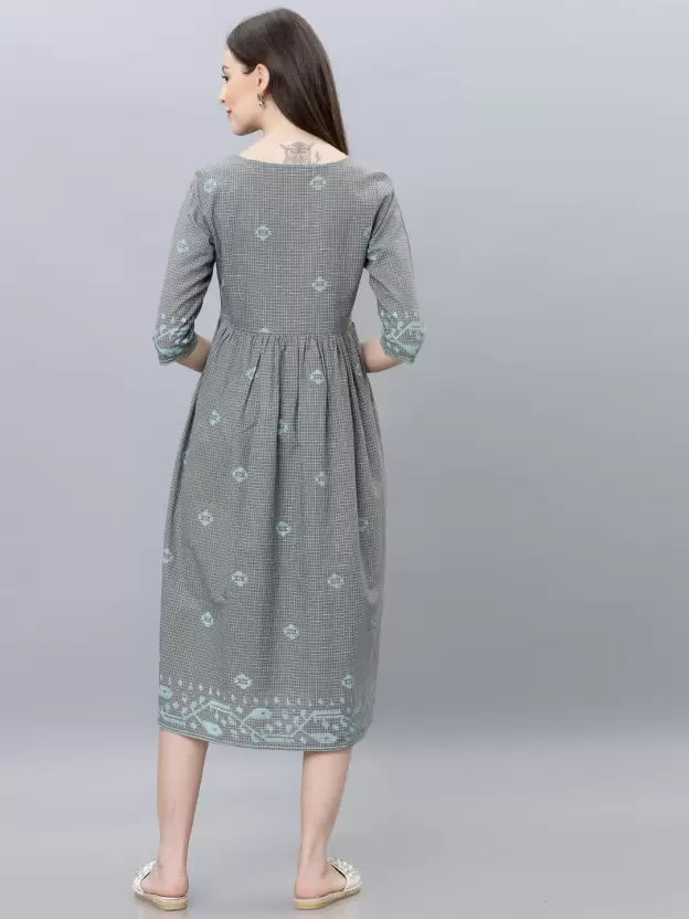 Women Fit and Flare Multicolor Dress