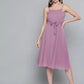 Women Fit and Flare Purple Dress