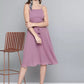 Women Fit and Flare Purple Dress