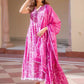 Women Floral Print Pure Cotton Anarkali Kurta With Attached Dupatta