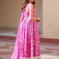 Women Floral Print Pure Cotton Anarkali Kurta With Attached Dupatta
