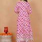 Women Gown and Dupatta Set Cotton Blend