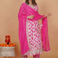 Women Gown and Dupatta Set Cotton Blend