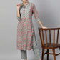 Women Green Blue Pink Printed Kurta set