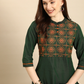 Women Green Embroidered Kurta Set