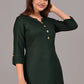 Women Plain Rayon Buttoned Top
