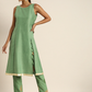 Women Green Solid Kurta Set