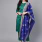 Women Green Solid Kurta Set