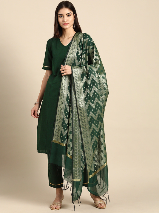 Women Green Solid Regular Kurta Set