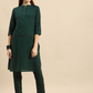 Women Green Solid Kurta with Trousers