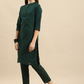 Women Green Solid Kurta with Trousers