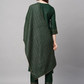 Women Green Yoke Design Kurta Set