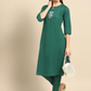 Women Green Pure Cotton Kurta Set