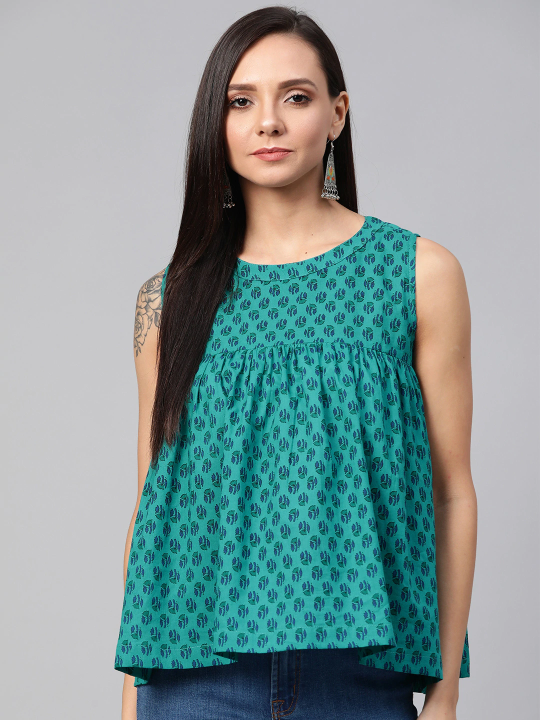 Women Floral Printed Flared A-Line Top