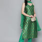 Women Green & Gold-Toned Ethnic Kurta Set