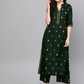 Women Green Block Print Kurta Set