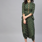 Women Green & Golden Dhoti Style Printed Basic Jumpsuit